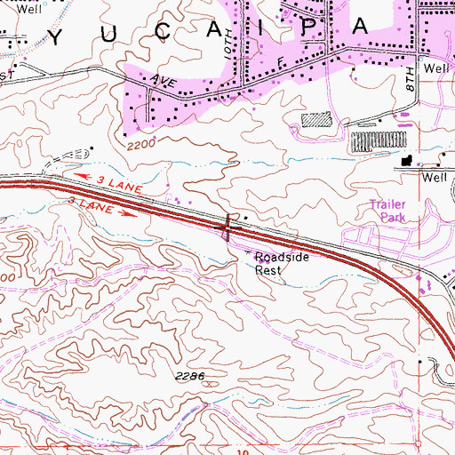 Topographic Map of Interchange 86, CA
