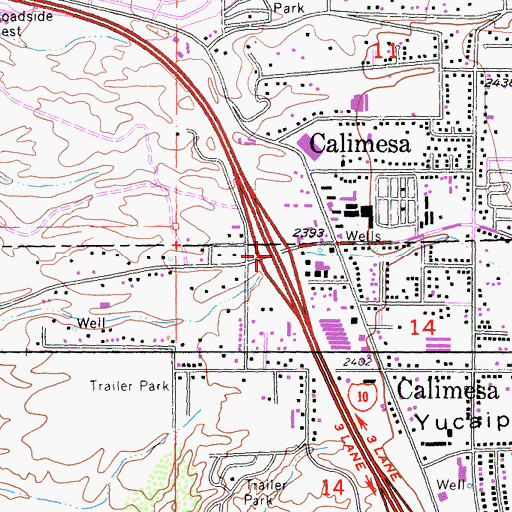 Topographic Map of Interchange 87, CA