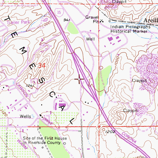 Topographic Map of Interchange 88, CA
