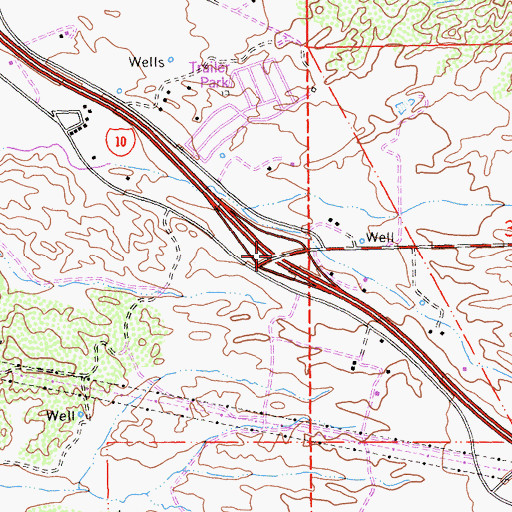 Topographic Map of Interchange 90, CA