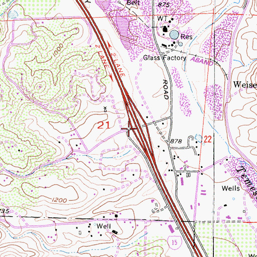Topographic Map of Interchange 90, CA
