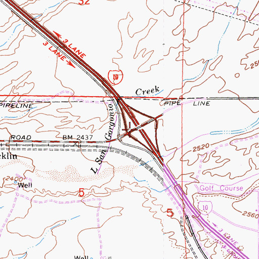 Topographic Map of Interchange 92, CA