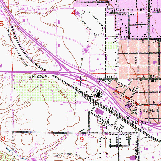 Topographic Map of Interchange 93, CA