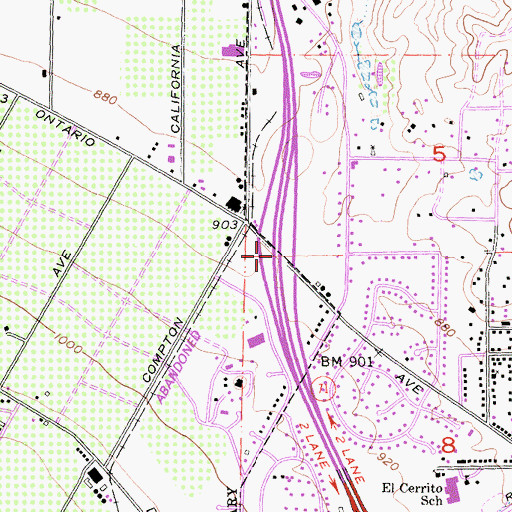 Topographic Map of Interchange 93, CA