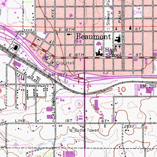 Topographic Map of Interchange 94, CA