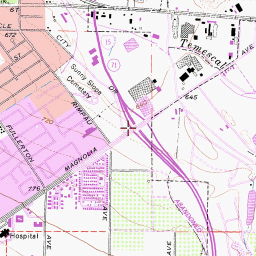 Topographic Map of Interchange 95, CA