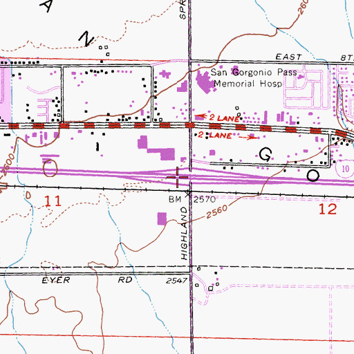 Topographic Map of Interchange 96, CA