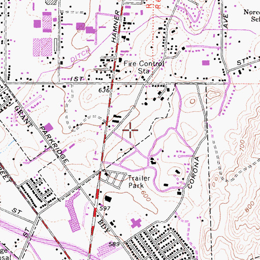 Topographic Map of Interchange 97, CA