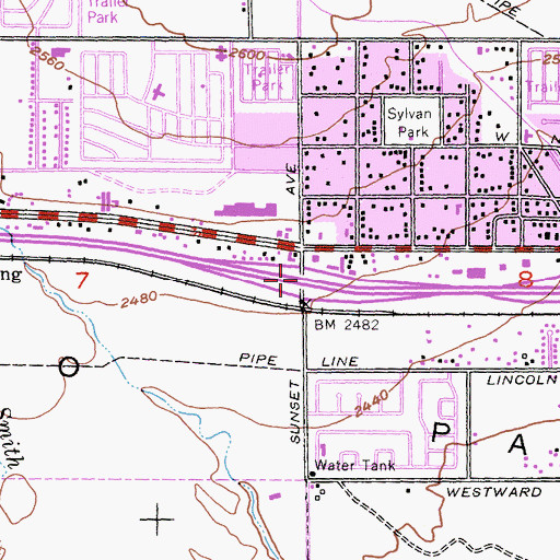 Topographic Map of Interchange 98, CA