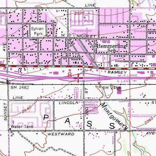 Topographic Map of Interchange 99, CA