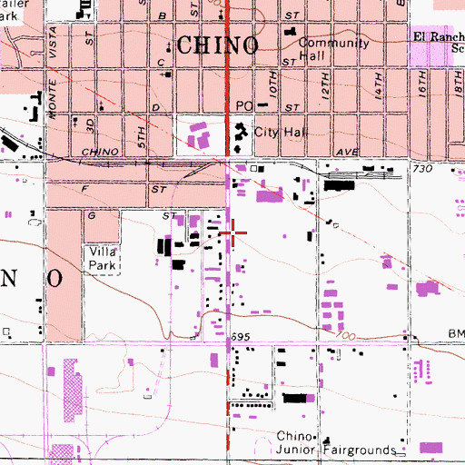 Topographic Map of Canyon Ridge Hospital, CA