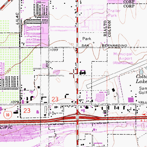 Topographic Map of Crestview Convalescent Hospital, CA