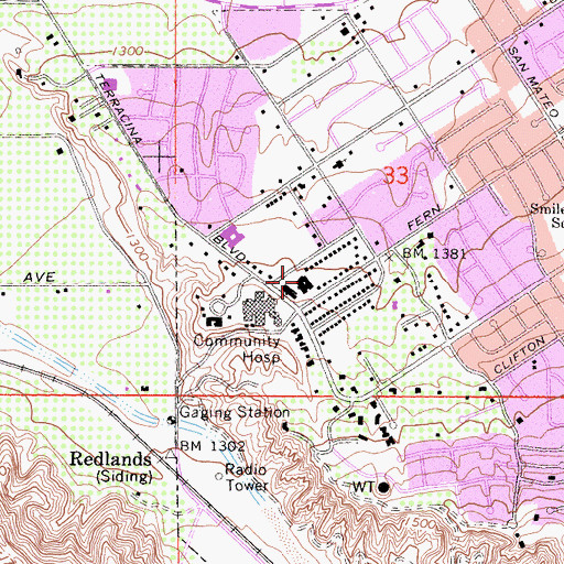 Topographic Map of Inland Surgery Center, CA