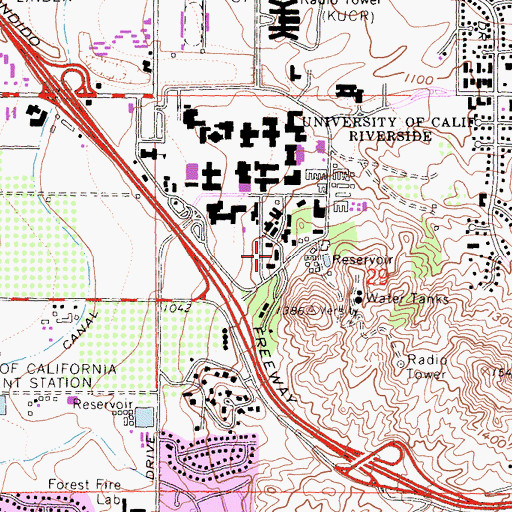 Topographic Map of Anderson Hall, CA