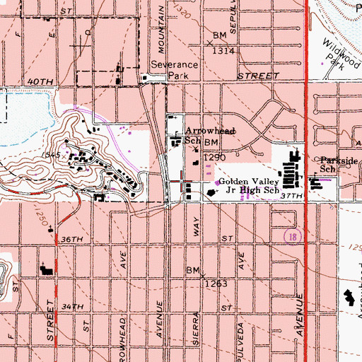 Topographic Map of California State Forestry and Fire Protection Department, CA