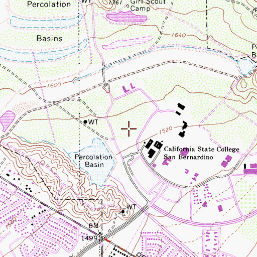 Topographic Map of Foundation Building, CA
