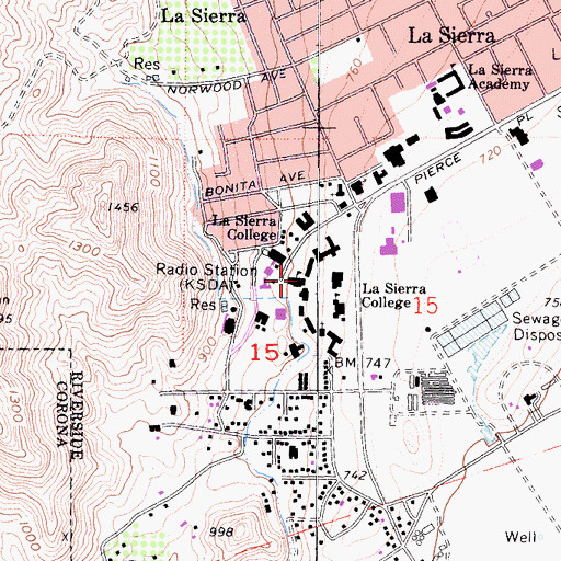 Topographic Map of Hole Memorial Auditorium, CA