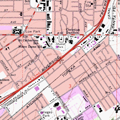 Topographic Map of Inland Empire Southern Baptist Association, CA