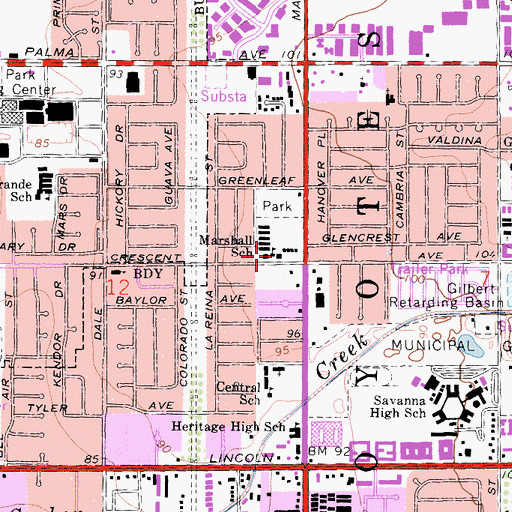 Topographic Map of Dr Peter Marshall Elementary School, CA