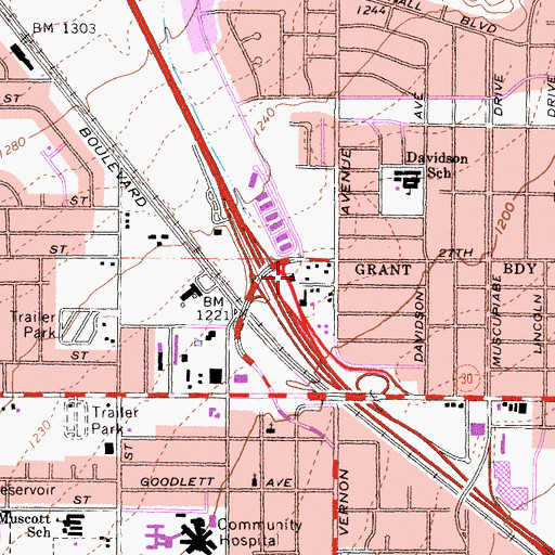 Topographic Map of Agape Christian Ministry Church, CA