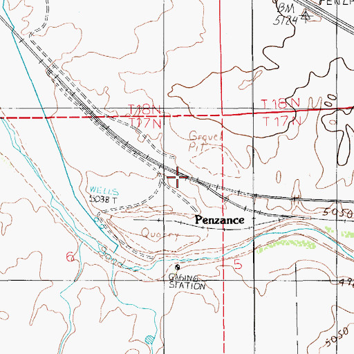 Topographic Map of Penzance, AZ