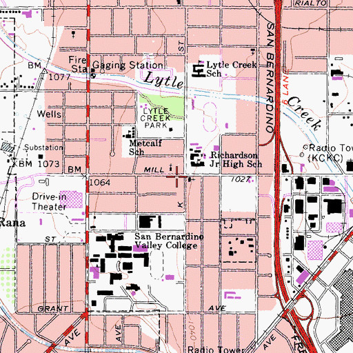 Topographic Map of Bethel Temple Assembly of God Church, CA