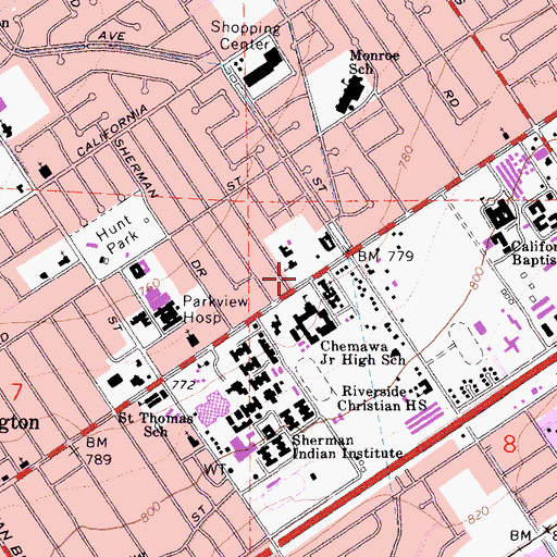 Topographic Map of Calvary Deaf Church, CA