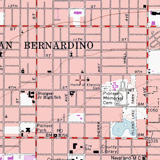 Topographic Map of Celebration City Church, CA