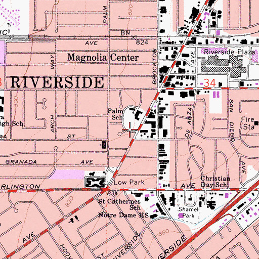 Topographic Map of Center for World Mission Inland Empire, CA