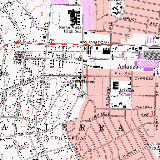 Topographic Map of Centro Christiano de Vida, CA