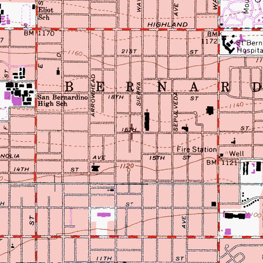 Topographic Map of Centro Christiano Vida Abundante, CA