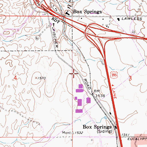 Topographic Map of Christian Fellowship Church, CA