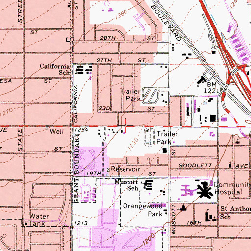 Topographic Map of Church of All Nations, CA