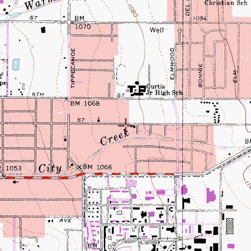 Topographic Map of Church of God, CA