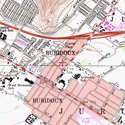 Topographic Map of Church of God Seventh Day Word of Life, CA