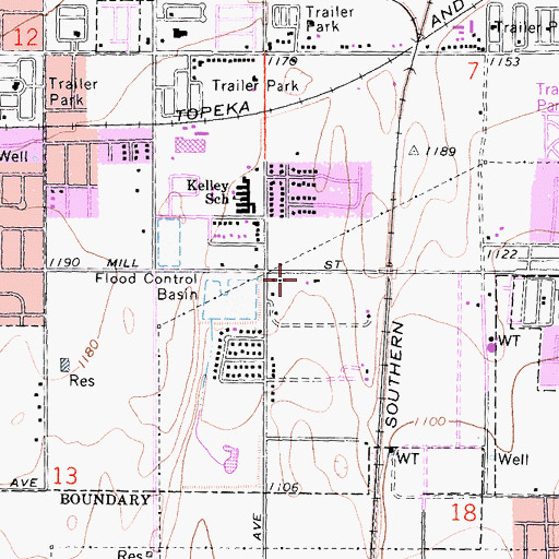 Topographic Map of Colton Kingdom Hall of Jehovahs Witnesses, CA
