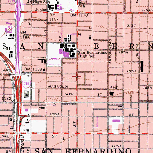 Topographic Map of Community of Faith Church, CA