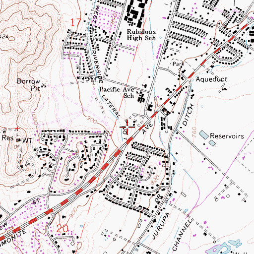 Topographic Map of Cornerstone Baptist Church, CA