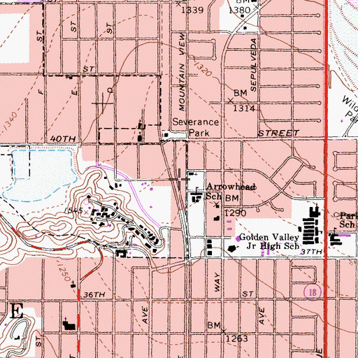 Topographic Map of Cornerstone Christian Fellowship Church, CA