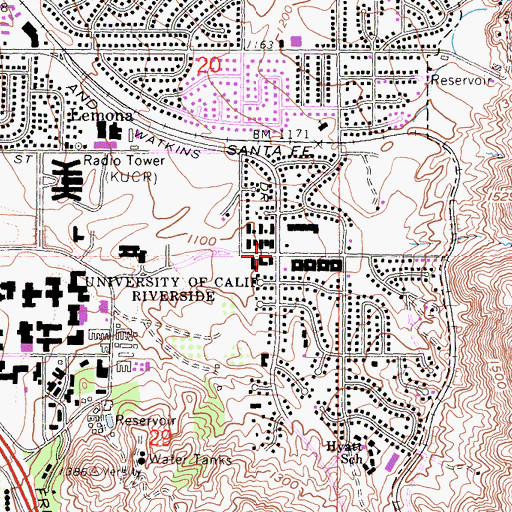 Topographic Map of Crest Community Church, CA