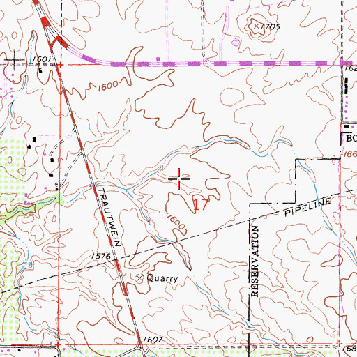 Topographic Map of East Hills Community Church, CA