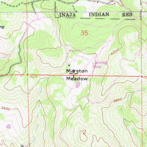 Topographic Map of Marston Meadow, CA