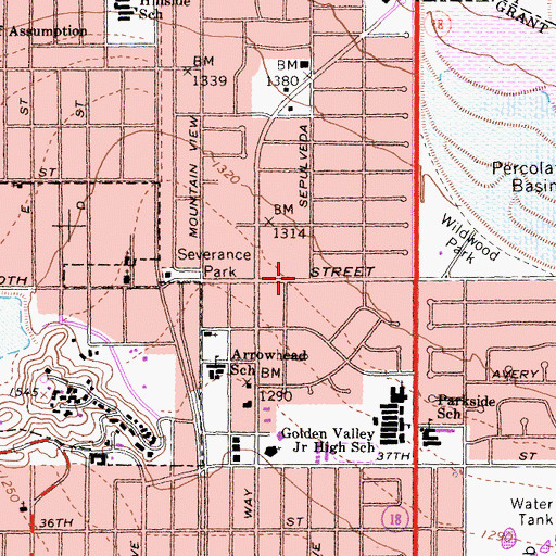 Topographic Map of Faith Ministry, CA