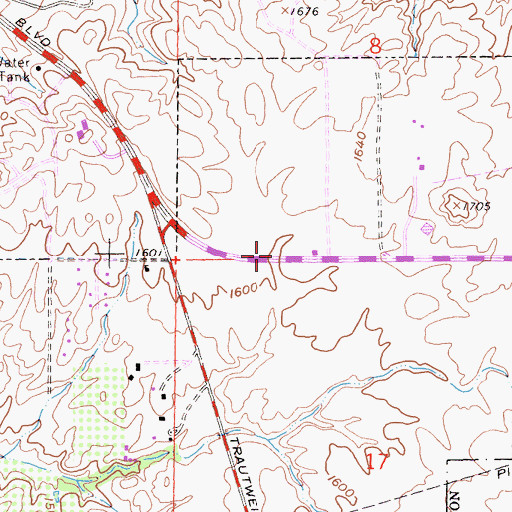 Topographic Map of First Baptist Church, CA
