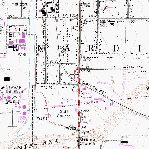 Topographic Map of Fountain of Life Fellowship Church, CA