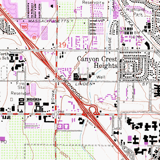 Topographic Map of Grace United Methodist Church, CA