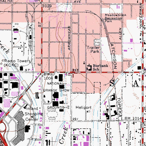 Topographic Map of Greater Victory Church of God in Christ, CA