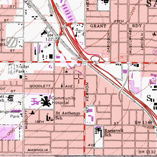 Topographic Map of Hallelujah Temple, CA