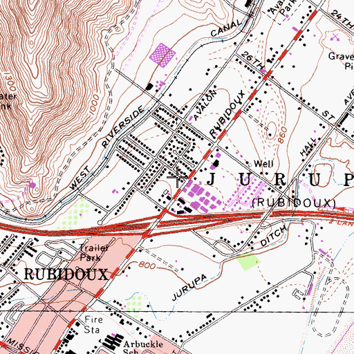 Topographic Map of Highland Unity Ministries, CA