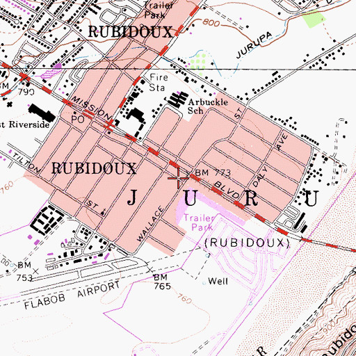 Topographic Map of Iglesia De Cristo, CA